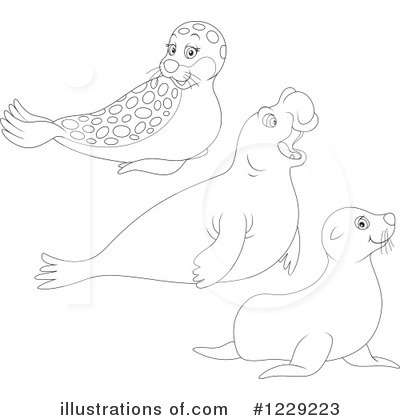Sea Lion Clipart #1229223 by Alex Bannykh