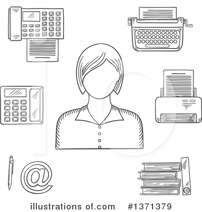 Royalty-Free (RF) Secretary Clipart Illustration by Vector Tradition SM - Stock Sample #1371379