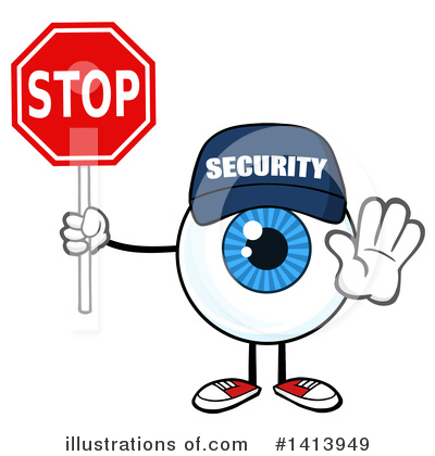 Security Guard Eyeball Clipart #1413949 by Hit Toon