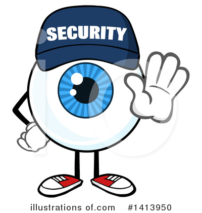 Royalty-Free (RF) Security Guard Eyeball Clipart Illustration by Hit Toon - Stock Sample #1413950