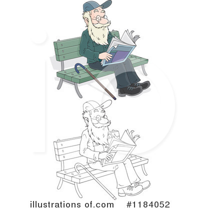 Royalty-Free (RF) Senior Man Clipart Illustration by Alex Bannykh - Stock Sample #1184052