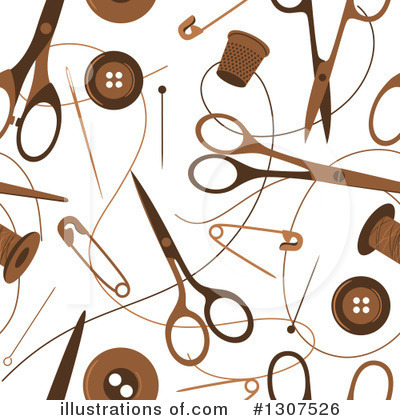 Royalty-Free (RF) Sewing Clipart Illustration by Vector Tradition SM - Stock Sample #1307526