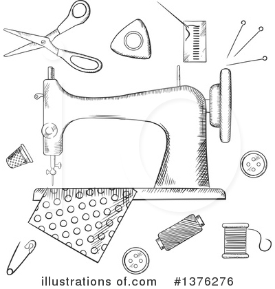 Royalty-Free (RF) Sewing Clipart Illustration by Vector Tradition SM - Stock Sample #1376276