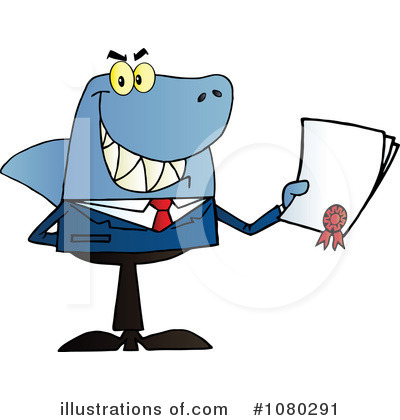 Royalty-Free (RF) Shark Businessman Clipart Illustration by Hit Toon - Stock Sample #1080291