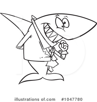 Royalty-Free (RF) Shark Clipart Illustration by toonaday - Stock Sample #1047780