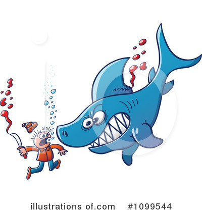 Royalty-Free (RF) Shark Clipart Illustration by Zooco - Stock Sample #1099544