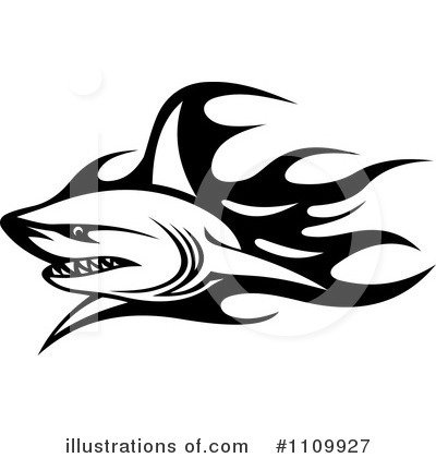 Royalty-Free (RF) Shark Clipart Illustration by Vector Tradition SM - Stock Sample #1109927