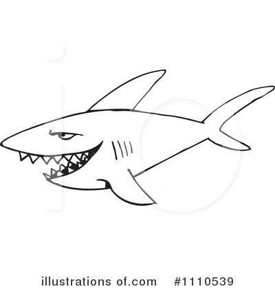 Royalty-Free (RF) Shark Clipart Illustration by Dennis Holmes Designs - Stock Sample #1110539