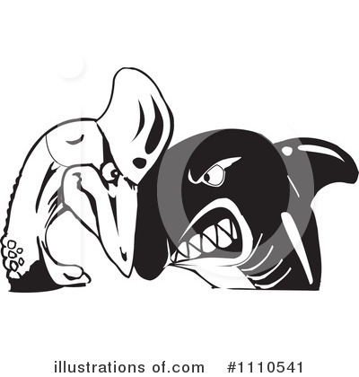 Royalty-Free (RF) Shark Clipart Illustration by Dennis Holmes Designs - Stock Sample #1110541