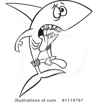 Royalty-Free (RF) Shark Clipart Illustration by toonaday - Stock Sample #1116767