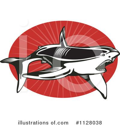 Royalty-Free (RF) Shark Clipart Illustration by patrimonio - Stock Sample #1128038