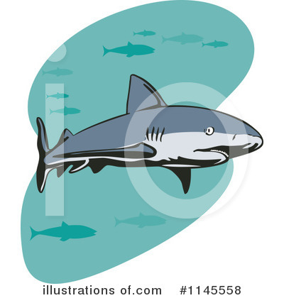 Royalty-Free (RF) Shark Clipart Illustration by patrimonio - Stock Sample #1145558
