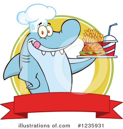 Royalty-Free (RF) Shark Clipart Illustration by Hit Toon - Stock Sample #1235931