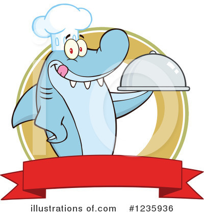 Royalty-Free (RF) Shark Clipart Illustration by Hit Toon - Stock Sample #1235936