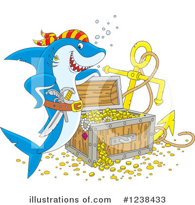 Royalty-Free (RF) Shark Clipart Illustration by Alex Bannykh - Stock Sample #1238433