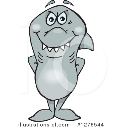 Royalty-Free (RF) Shark Clipart Illustration by Dennis Holmes Designs - Stock Sample #1276544