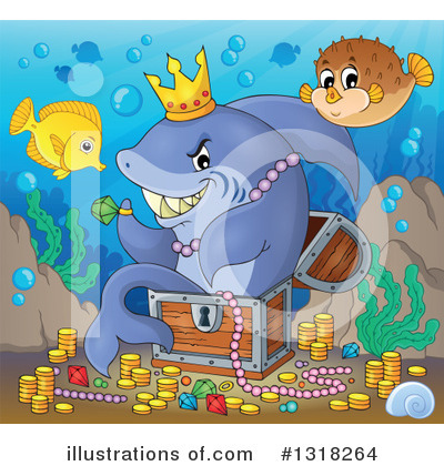 Royalty-Free (RF) Shark Clipart Illustration by visekart - Stock Sample #1318264