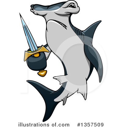 Royalty-Free (RF) Shark Clipart Illustration by Vector Tradition SM - Stock Sample #1357509