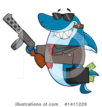 Royalty-Free (RF) Shark Clipart Illustration by Hit Toon - Stock Sample #1411229