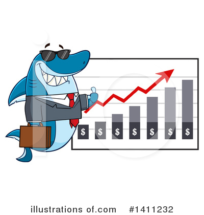 Royalty-Free (RF) Shark Clipart Illustration by Hit Toon - Stock Sample #1411232