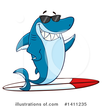 Royalty-Free (RF) Shark Clipart Illustration by Hit Toon - Stock Sample #1411235