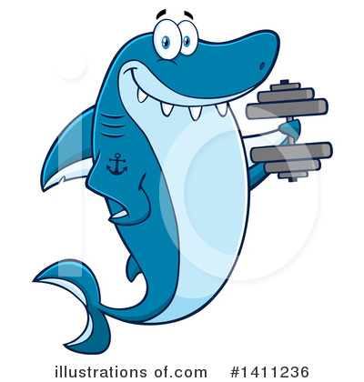 Royalty-Free (RF) Shark Clipart Illustration by Hit Toon - Stock Sample #1411236