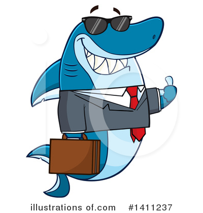 Royalty-Free (RF) Shark Clipart Illustration by Hit Toon - Stock Sample #1411237