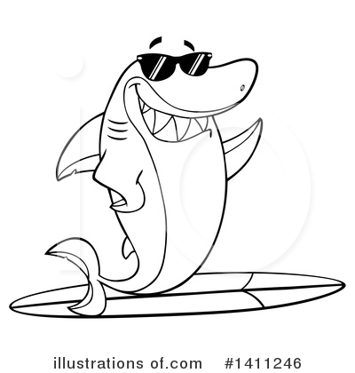 Royalty-Free (RF) Shark Clipart Illustration by Hit Toon - Stock Sample #1411246