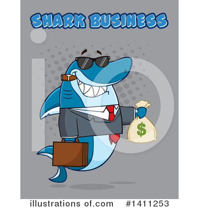 Royalty-Free (RF) Shark Clipart Illustration by Hit Toon - Stock Sample #1411253