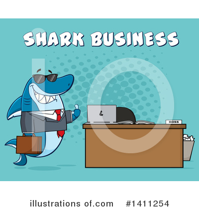 Royalty-Free (RF) Shark Clipart Illustration by Hit Toon - Stock Sample #1411254