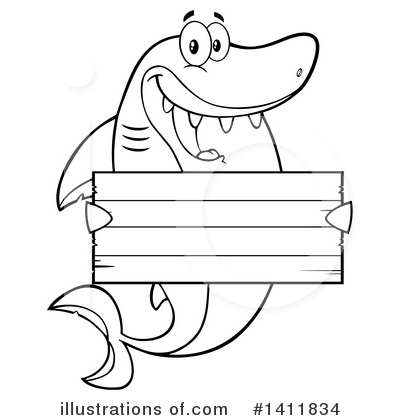 Royalty-Free (RF) Shark Clipart Illustration by Hit Toon - Stock Sample #1411834