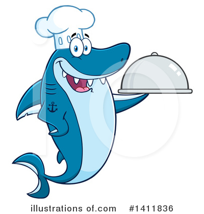 Royalty-Free (RF) Shark Clipart Illustration by Hit Toon - Stock Sample #1411836