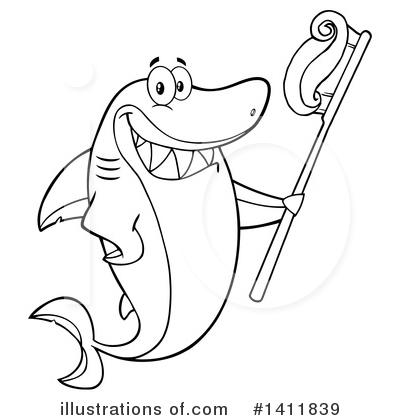 Royalty-Free (RF) Shark Clipart Illustration by Hit Toon - Stock Sample #1411839