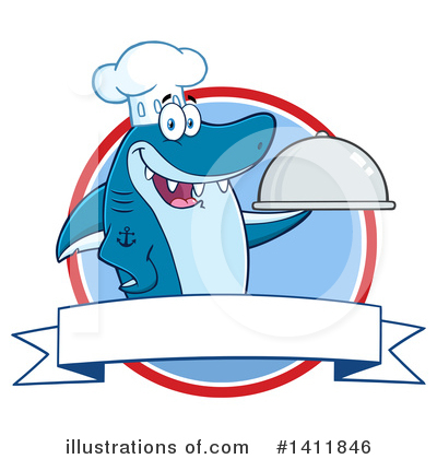 Royalty-Free (RF) Shark Clipart Illustration by Hit Toon - Stock Sample #1411846