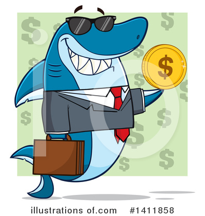 Royalty-Free (RF) Shark Clipart Illustration by Hit Toon - Stock Sample #1411858
