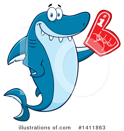 Royalty-Free (RF) Shark Clipart Illustration by Hit Toon - Stock Sample #1411863
