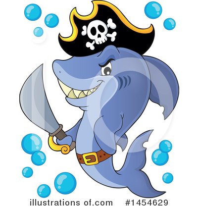 Royalty-Free (RF) Shark Clipart Illustration by visekart - Stock Sample #1454629