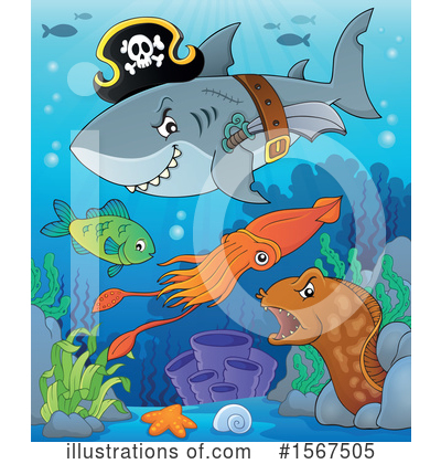 Royalty-Free (RF) Shark Clipart Illustration by visekart - Stock Sample #1567505