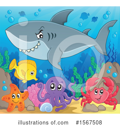 Royalty-Free (RF) Shark Clipart Illustration by visekart - Stock Sample #1567508