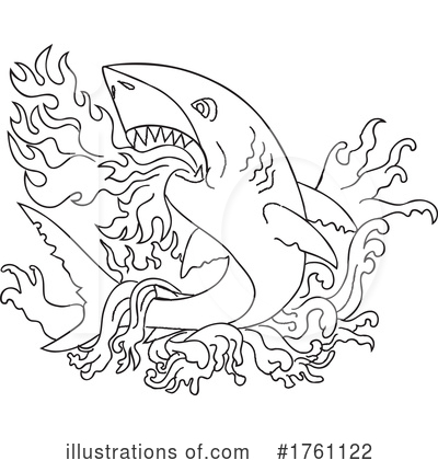 Royalty-Free (RF) Shark Clipart Illustration by patrimonio - Stock Sample #1761122