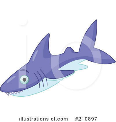 Royalty-Free (RF) Shark Clipart Illustration by Pushkin - Stock Sample #210897