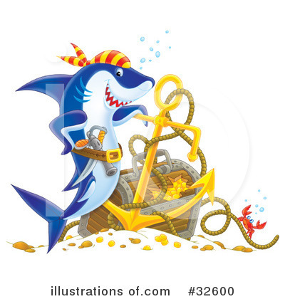 Royalty-Free (RF) Shark Clipart Illustration by Alex Bannykh - Stock Sample #32600