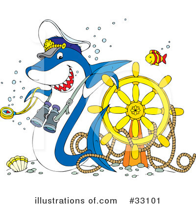 Royalty-Free (RF) Shark Clipart Illustration by Alex Bannykh - Stock Sample #33101