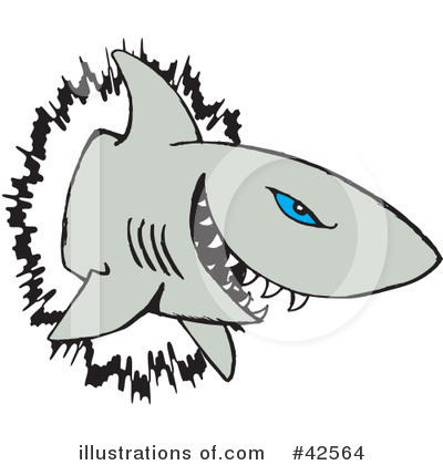 Royalty-Free (RF) Shark Clipart Illustration by Dennis Holmes Designs - Stock Sample #42564