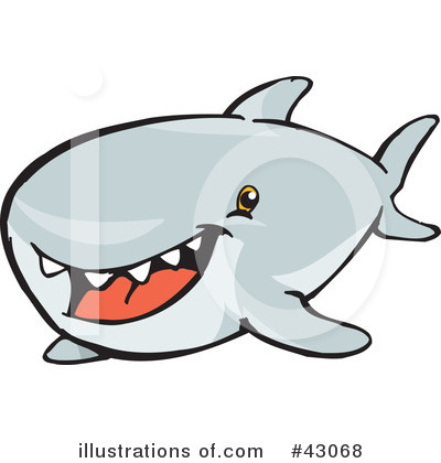 Royalty-Free (RF) Shark Clipart Illustration by Dennis Holmes Designs - Stock Sample #43068