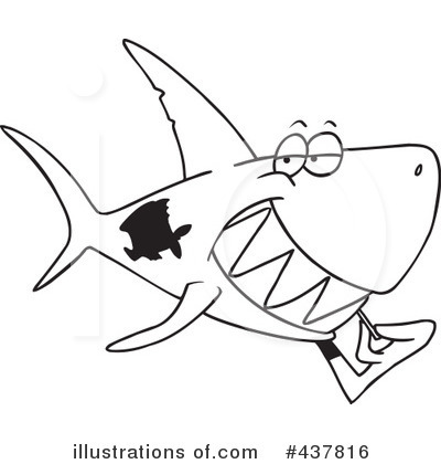 Royalty-Free (RF) Shark Clipart Illustration by toonaday - Stock Sample #437816
