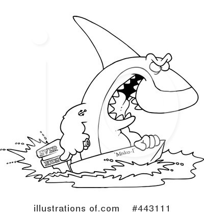 Royalty-Free (RF) Shark Clipart Illustration by toonaday - Stock Sample #443111