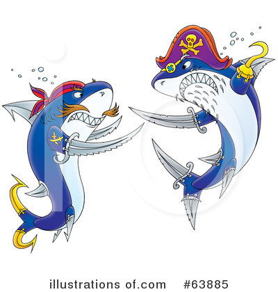 Royalty-Free (RF) Shark Clipart Illustration by Alex Bannykh - Stock Sample #63885