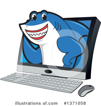 Royalty-Free (RF) Shark Mascot Clipart Illustration by Mascot Junction - Stock Sample #1371058