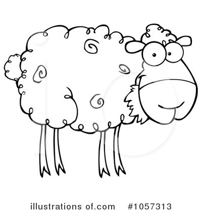 Royalty-Free (RF) Sheep Clipart Illustration by Hit Toon - Stock Sample #1057313